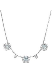 Collier "Ziersteine, Zirkonia wei&szlig;, Silber 925", blau (hellblau), Giorgio Martello MILANO, Halsketten, Damen, 45cm, Silber 925 (Sterlingsilber), Collier