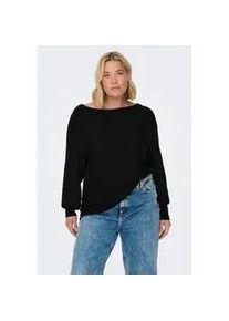 Strickpullover Only CARMAKOMA "CARNEW ADALINE LIFE L/S PULLOVER KNT", Damen, Gr. M, schwarz, Strick, Obermaterial: 80% Viskose, 20% Nylon, unifarben, normal normal, Rundhals, Pullover Strickpullover, Viskosemischung