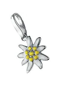 Charm Blume "Edelwei&szlig; wei&szlig; / gelb, Silber 925", wei&szlig;, Giorgio Martello MILANO, Charms, Damen, Silber 925 (Sterlingsilber)