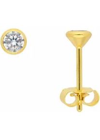 Adelia&acute;s Paar Ohrh&auml;nger ADELIA ́S "1 Paar 585 Gold Ohrringe / Ohrstecker mit Zirkonia &Oslash; 4 mm", gold, Ohrringe, Damen, Damen, Gold, 585 Gold mit Zirkonia Goldschmuck f&uuml;r Damen