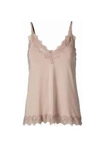 Spaghettitop rosemunde "Billie Strap Top", Damen, Gr. 44, rosa (vintage powder), Obermaterial: 90% Polyester, 10% Elasthan, unifarben, normal h&uuml;ftlang, V-Ausschnitt, Tops, Vintage-Spitzenbesatz an Ausschnitt und Saum, feminin