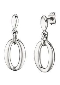 Paar Ohrh&auml;nger Jobo, silber (edelstahlfarben), Ohrringe, Damen, Edelstahl, oval Edelstahl