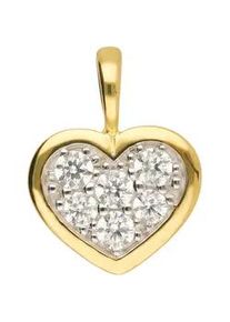 Adelia&acute;s Kettenanh&auml;nger ADELIA ́S "Damen 333 Gold Anh&auml;nger Herz mit Zirkonia", gold, Schmuckanh&auml;nger, Damen, Gold, Kettenanh&auml;nger, mit Zirkonia f&uuml;r Damen