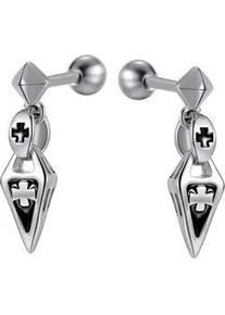 Paar Ohrstecker Firetti "Schmuck Geschenk Edelstahl Ohrschmuck Ohrringe Classic", silber (silberfarben, schwarz), Ohrringe, Damen, Edelstahl