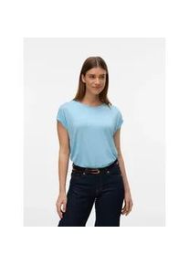 V&eacute;ro Moda Rundhalsshirt VERO MODA "VMAVA PLAIN SS TOP GAJRS NOOS", Damen, Gr. XS, blau (airy blau), Jersey, Obermaterial: 95% Lyocell, 5% Elasthan, unifarben, regular fit normal, Rundhals, Shirts Rundhalsshirt, Materialmix, regular fit