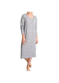 Nachthemd Tom Tailor "Victoria", Damen, Gr. 42 (XL), N-Gr, grau (grau, mittel, allover), Single Jersey, Obermaterial: 95% Viskose, 5% Elasthan, gemustert, bequem wadenlang, Rundhals, Kleider Nachthemd, Mit Print, 3/4-&Auml;rmel, Rundhalsausschnitt, feminin, Viskosemix