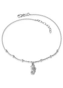 Fu&szlig;kette mit Anh&auml;nger Firetti "Schmuck Geschenk Silber 925 K&ouml;rperschmuck Kugeln Seepferdchen", silberfarben, Fu&szlig;ketten, Damen, Silber 925 (Sterlingsilber), Made in Germany