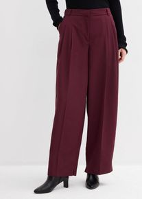 bonprix Bundfaltenhose mit Bequembund und Schlitz, rot, Gr.38, Bundfaltenhose mit schmal zulaufendem Bein und hoher Taille. Taschen befinden sich in den Seitenn&auml;hten