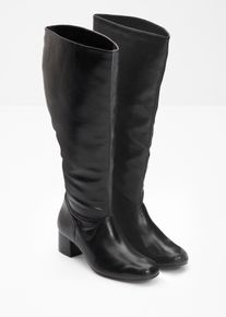 bonprix Weitschaftstiefel, schwarz, Gr.41, Sch&ouml;ner Weitschaftstiefel mit Absatz