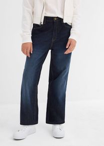 bonprix Wide-Leg Thermojeans mit Jerseyfutter Mid Waist, blau, Gr.152, Wide-Leg Thermojeans mit Jerseyfutter Mid Waist f&uuml;r M&auml;dchen, 82% Baumwolle