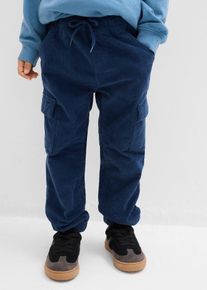 bonprix Thermo Regular Fit Cargo-Schlupfhose aus Cord mit Jerseyfutter, blau, Gr.110, Modische Thermo-Cargohose mit elastischem Bund, aus Cord