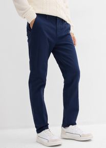 bonprix Regular Fit Chinohose mit Thermo-Flanellfutter Tapered, blau, Gr.52, Warm gef&uuml;tterte Chinohose mit Komfort-Bund, 98% Baumwolle