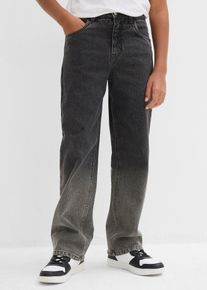 bonprix Loose Fit Jeans mit Farbverlauf Straight, grau, Gr.164, L&auml;ssig weit geschnittene Jungen Baggy Jeans mit verstellbarem Bund, 99% Baumwolle