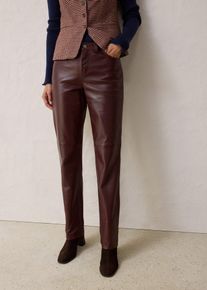 bonprix Lederhose aus Lammnappa, braun, Gr.44, grade geschnittene Hose im zeitlosen 5-Pocket Style aus weichem Leder, aus Nappaleder