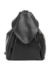 Pike Cityrucksack PIK&Eacute; "ANNA MARIA", Damen, Gr. B/H/T: 31cm x 25cm x 8cm, onesize, schwarz, Leder, Rindsleder, leicht gl&auml;nzend, Rucks&auml;cke Cityrucksack, echt Leder, Made in Italy