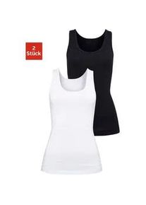H.I.S. Unterhemd H.I.S, Damen, Gr. 48/50, N-Gr, schwarz-wei&szlig; (schwarz, wei&szlig;), Single Jersey, Obermaterial: 95% Baumwolle, 5% Elasthan, unifarben, Unterhemden Unterhemd, aus elastischer Baumwoll-Qualit&auml;t, Tanktop, Unterziehshirt