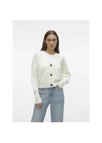 V&eacute;ro Moda Strickjacke VERO MODA "VMLEA LS V-NECK CUFF CARDIGAN NOOS", Damen, Gr. XS, wei&szlig; (cloud dancer), Strick, Obermaterial: 100% Polyacryl, unifarben, regular fit normal, V-Ausschnitt, Rippb&uuml;ndchen, Strickjacken Strickjacke, Rippstrick