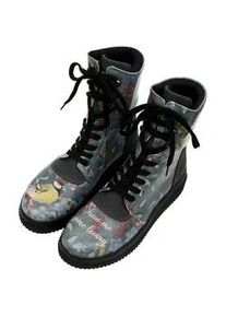 Schn&uuml;rboots DOGO "Future High Top Boots Show Me Some Loving Damen Stiefeletten", Damen, Gr. 39, Normalschaft, blau, Lederimitat, Schuhe Schn&uuml;rboots, Handgefertigt