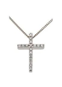 Kettenanh&auml;nger Firetti "Schmuck Geschenk Gold 585 Halsschmuck Anh&auml;nger f&uuml;r Halskette Kreuz", wei&szlig; (wei&szlig;goldfarben, wei&szlig;, wwei&szlig;), Schmuckanh&auml;nger, Damen, 0,1 P2 = erkennbare Einschl&uuml;sse, Diamanten Wei&szlig;gold 585, 1,05 g, Diamanten, Wei&szlig;gold 585, Kettenanh&auml;nger, mit Brillanten