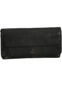 Geldb&ouml;rse Harbour 2nd "Luja", Damen, grau (schwarz ash), Rindsleder, Kleinlederwaren, Geldbeutel Portemonnaie mit Anker Emblem