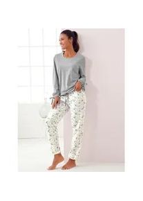 w&auml;schepur Schlafanzug W&Auml;SCHEPUR, Damen, Gr. 48/50, beige (ecru, bedruckt), 93% Baumwolle, 7% Polyester, Hose:50% Baumwolle, 50% Modal, Homewear-Sets Schlafanzug