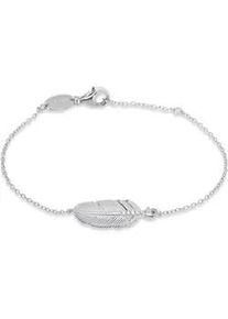 Silberarmband Engelsrufer "Indian summer FEDER", silber (silber, 925, kristallwei&szlig;), Armb&auml;nder, Damen, 19cm, Silber 925 (Sterlingsilber), Silberarmband, mit Zirkonia (synth.)