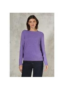 Strickpullover Cecil, Damen, Gr. XL (44), lila (gentle lila melange), Web, 37% Baumwolle, 34% Polyacryl, 26% Polyester, 3% Elasthan, unifarben, normal normal, Rundhals, B&uuml;ndchen, Pullover Strickpullover, aus Baumwolle mit Stretchanteil