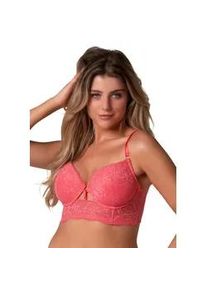 After Eden D-cup & up Longline-BH "Maite", Damen, Gr. 75, Cup E, pink (bright pink), Spitze, Obermaterial: 87% Polyamid, 13% Elasthan, AFTER EDEN D-CUP & UP, BHs, mit Schale, mit B&uuml;gel, mit Spitze, mit Riemchen, feminin