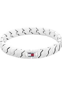 Armband Tommy Hilfiger "LARS", wei&szlig; (edelstahlfarben, blau, rot, wei&szlig;), Armb&auml;nder, Herren, 19cm, Edelstahl, Armband, mit Emaille