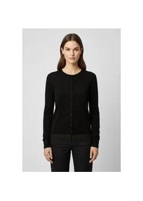 Strickjacke BOSS ORANGE "Fiaffizza Premium Damenmode", Damen, Gr. M, schwarz 001, Feinstrick, Obermaterial: 60% Viskose, 35% Polyacryl, 5% Kaschmir, unifarben, Rundhals, Rippb&uuml;ndchen, Strickjacken Strickjacke, mit Kaschmir-Anteil