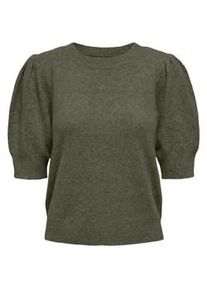 Strickpullover Only "ONLRICA LIFE 2/4 PULLOVER KNT NOOS", Damen, Gr. S, grape leaf detail:melange, Strick, Obermaterial: 93% Polyester, 4% Nylon, 3% Elasthan, meliert, regular fit h&uuml;ftlang, Rundhals, Rippb&uuml;ndchen, Pullover Strickpullover, Materialmix