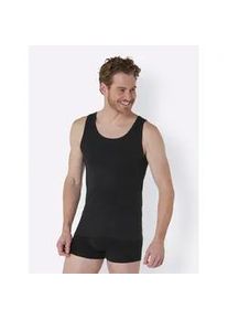 Unterhemd Schiesser, Herren, Gr. 6, 2 Stk., Normalgr&ouml;&szlig;en, schwarz, 95% Baumwolle, 5% Elasthan, Rundhals, Unterhemden Unterhemd