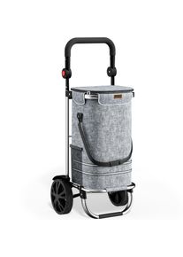DeubaXXL DE Einkaufstrolley Grau Alu 56L 31x24x54cm 108230
