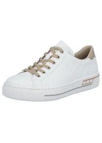 Plateausneaker Rieker, Damen, Gr. 41, wei&szlig;, Lederimitat, Schuhe Plateausneaker, harmonischen Kontrastdetails, Freizeitschuh, Halbschuh, Schn&uuml;rschuh