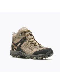 Wanderschuh Merrell "ACCENTOR 3 MID WP", Herren, Gr. 43, braun (pecan), Leder, Textil, Schuhe Wanderschuh, wasserdicht