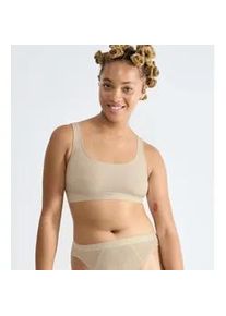 Bustier Sloggi "EVER Ease", Damen, Gr. XL, N-Gr, beige (sand beige), Single Jersey, Obermaterial: 82% Baumwolle, 18% Elasthan, BHs Bustier, temperaturausgleichend, Baumwolle, U-Ausschnitt, atmungsaktiv