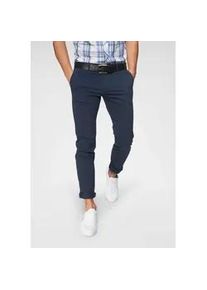 Jack & Jones Chinohose JACK & JONES "JJIMARCO mit Badge und hohem Tragekomfort", Herren, Gr. 34, L&auml;nge 34, blau (navy), Obermaterial: 98% Baumwolle, 2% Elasthan, unifarben, schmal lang, Hosen Chinohose, unifarben, modisch, slim fit, Baumwollmischung