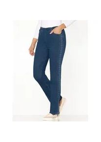 Schlupfjeans Classic Basics, Damen, Gr. 44, Normalgr&ouml;&szlig;en, blau (blau, stone, washed), 81% Baumwolle, 17% Polyester, 2% Elasthan, unifarben, lang, Jeans Schlupfjeans