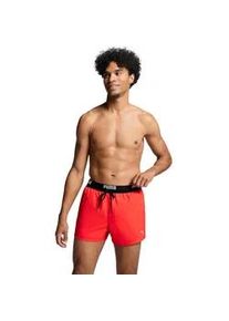 Badeshorts Puma "Puma SWIM MEN LOGO SHORT SHORTS 1P", Herren, Gr. XL, N-Gr, rot, Web, Obermaterial: 100% Polyester, unifarben, Badehosen Badeshorts, Seitentaschen, Ges&auml;&szlig;tasche mit Rei&szlig;verschluss, Kordelzug