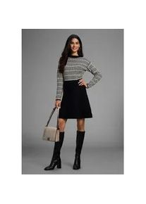 Strickkleid Laura Scott, Damen, Gr. 46, N-Gr, schwarz, creme, Strick, Obermaterial: 70% Viskose, 30% Polyamid, Jacquardmuster, gemustert, mehrfarbig, ausgestellt mini, Rundhals, Kleider Strickkleid, mit grafischem Strickmuster - NEUE KOLLEKTION