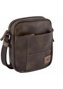 Umh&auml;ngetasche Camel Active "Laos", Damen, Gr. B/H/T: 18,5cm x 23cm x 7cm, braun, Polyurethan, Polyurethan (PU), Retro, beschichtet, kontrastfarbene Details, leichte Abriebeffekte, Taschen Umh&auml;ngetasche, praktisch funktionaler Alltagsbegleiter mit vielen sportlichen Details