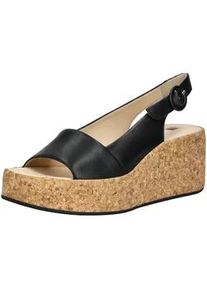 H&ouml;gl Keilsandalette H&Ouml;GL "H&ouml;gl Sandalen Leder", Damen, Gr. 38,5, schwarz, Leder, Schuhe