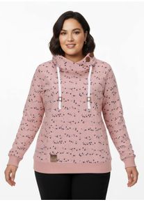 sheego Große Größen Sweatshirt mit Zierknöpfen, rosenquarz-marine-bedruckt, Größe 48 - Damen