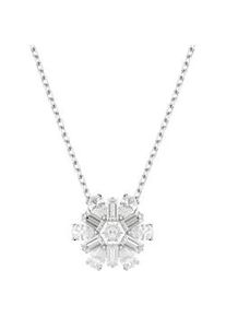 Kette mit Anh&auml;nger Swarovski "Idyllia E Florere Schneeflocke", silber (metallfarben, kristallwei&szlig;), Halsketten, Damen, Metall, L: 45, mit Swarovski Zirkonia (synth.)