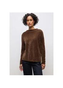 Rundhalspullover Street One, Damen, Gr. 40, hazelnut braun, Web, Obermaterial: 78% Polyamid, 12% Polyacryl, 10% Baumwolle, unifarben, normal h&uuml;ftbedeckend, Rundhals, Pullover Rundhalspullover, in softer Federgarn-Qualit&auml;t