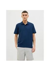 Jack & Jones Poloshirt JACK & JONES "JJEAUSTIN POLO SS NOOS", Herren, Gr. L, navy blazer detail:classic, Jersey, Obermaterial: 58% Polyester, 40% Baumwolle, 2% Elasthan, unifarben, regular fit normal, ohne Ausschnitt, gerader Abschluss, Shirts, Materialmix, regular fit