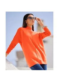 Strickpullover Heine "Pullover", Damen, Gr. 46, orange, 100% Baumwolle, unifarben, Pullover Strickpullover