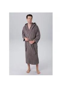 Unisex-Bademantel Kangaroos "Cassidy, f&uuml;r Damen & Herren, Standardl&auml;nge & &Uuml;berl&auml;nge" Gr. XXL, grau (anthrazit), L:140cm, Walkfrottee, Hausm&auml;ntel, mit Taschen, M&auml;nner und Frauen, Baumwolle, Reise, Hotel, Sauna, S-3XL