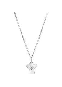 Kette mit Anh&auml;nger Firetti "Schmuck Geschenk Silber 925 Halsschmuck Halskette Panzerkette Herz", silber (silberfarben, kristallwei&szlig;), Halsketten, Damen, Silber 925 (Sterlingsilber), L: 42 B: 1,1mm, mit Zirkonia (synth.), B:1,1mm