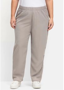 sheego Große Größen Palazzohose mit Rundum-Dehnbund, grau, Größe 26 - Damen
